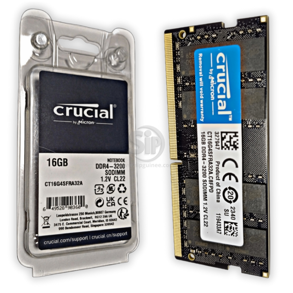Mémoire RAM Crucial DDR4 16GB SODIMM - 3200MHz